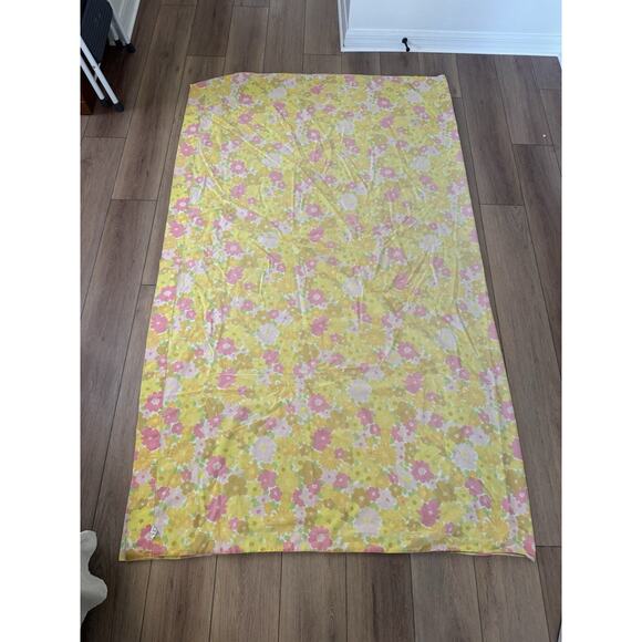 VTG Dan River Dantrel Full Sheet Set 70s Flower Power Hippie Boho Faded - Picture 2 of 16